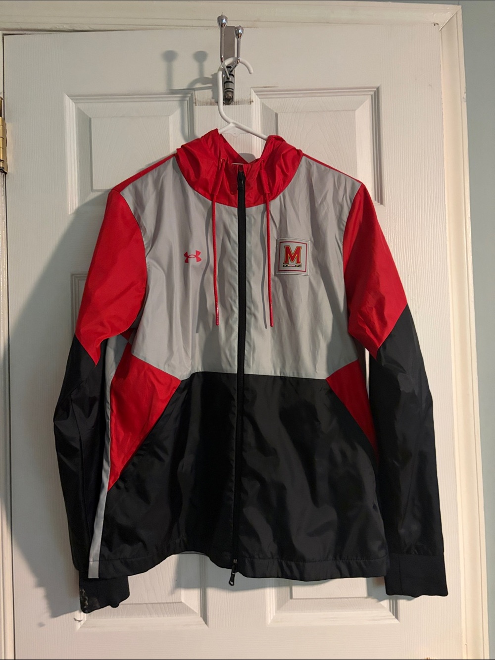 Under Armour Red, Gray & Black Women's Colorblock Windbreaker Jacket